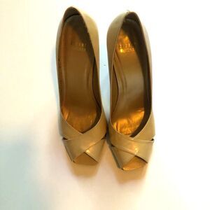 [Stuart Weitzman] Patent Nude Open Toe Pumps Sz: 9.5M